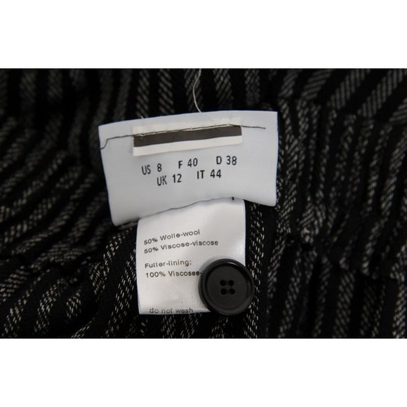 Akris Punto Womens Striped Pants Size US 8 IT 44 Grey Wool Viscose Trousers - Picture 9 of 11